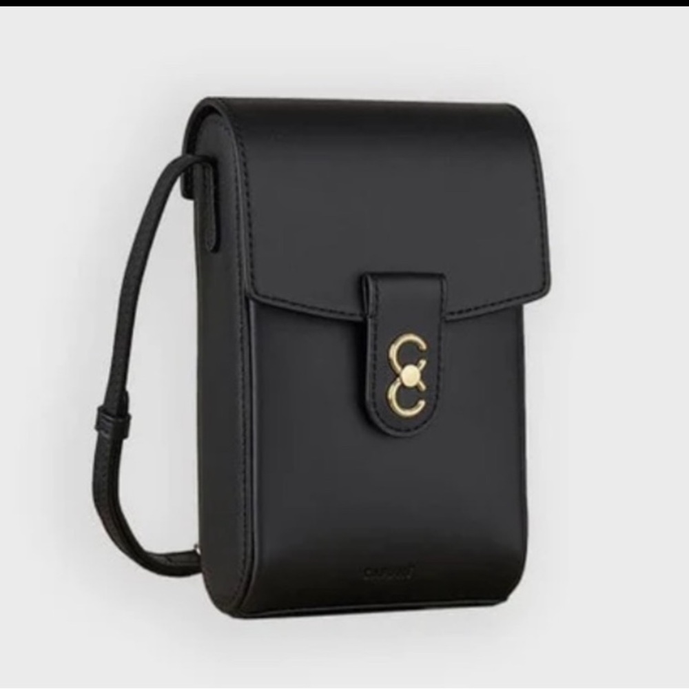 NWT CAFUNE Black Trunk Box Crossbody Bag